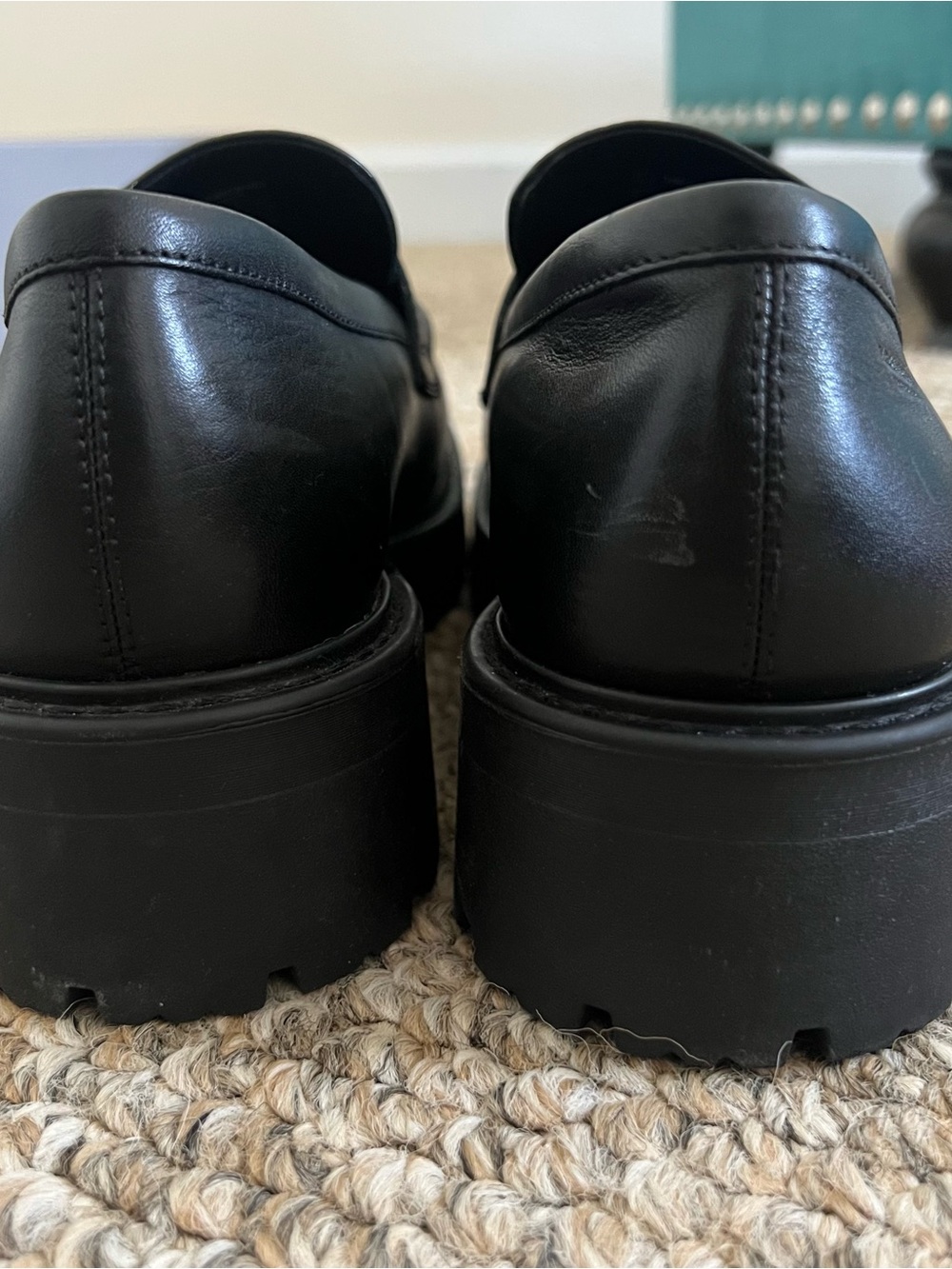 Vagabond Cosmo 2.0 Black Leather Lug Sole Penny Loafers - Picture 3 of 8